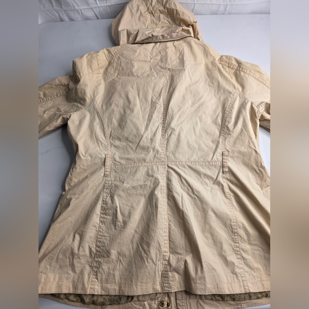 Michael Kors L Tan/Gold Hooded Anorak Jacket Cb-2413 - Picture 11 of 14